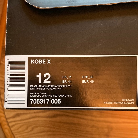 Nike - Kobe X - purple - size 12 - Picture 6 of 6